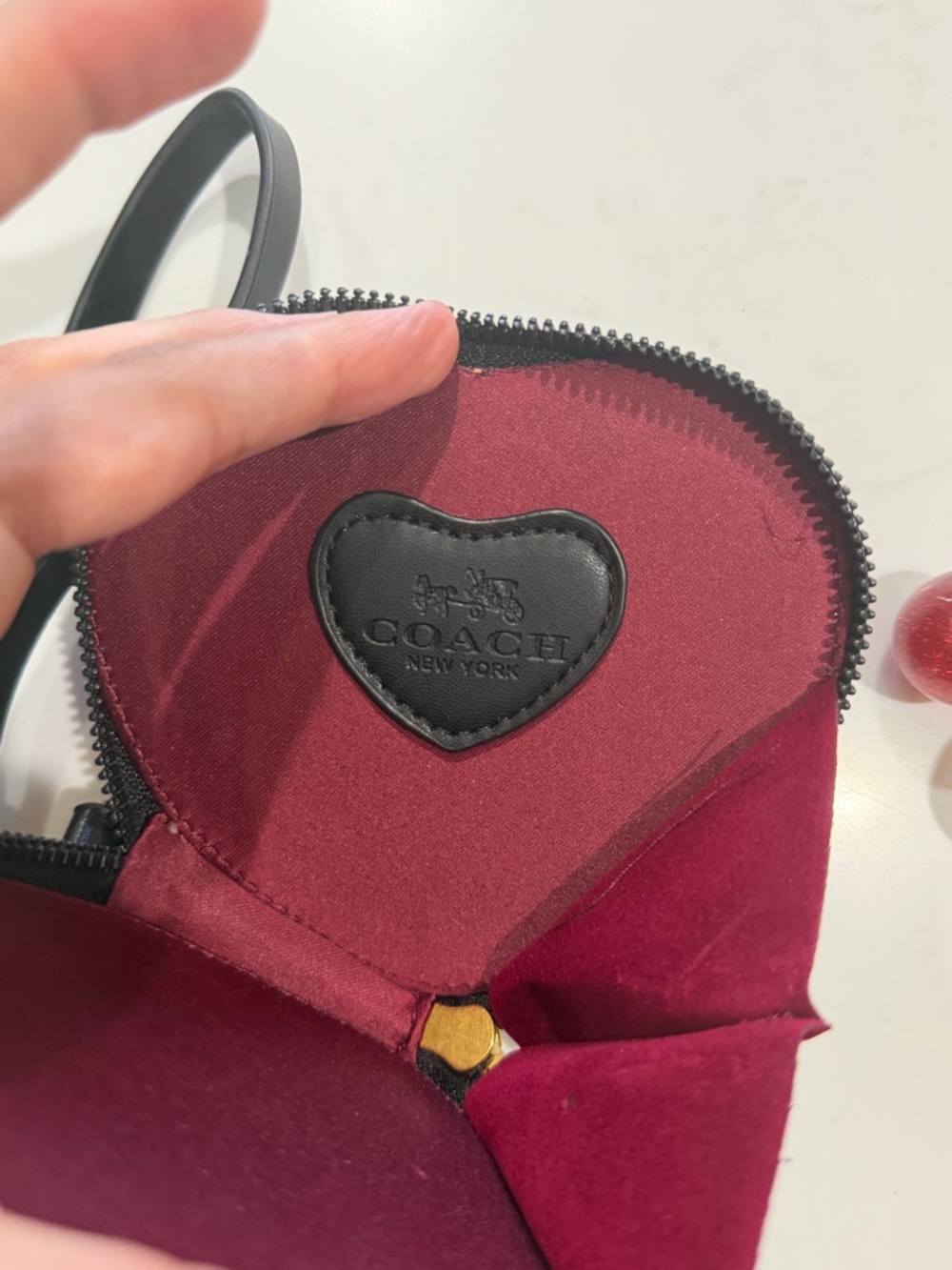 Coach Black Quilted Heart Mini Crossbody with Coin Pouch - Picture 4 of 5